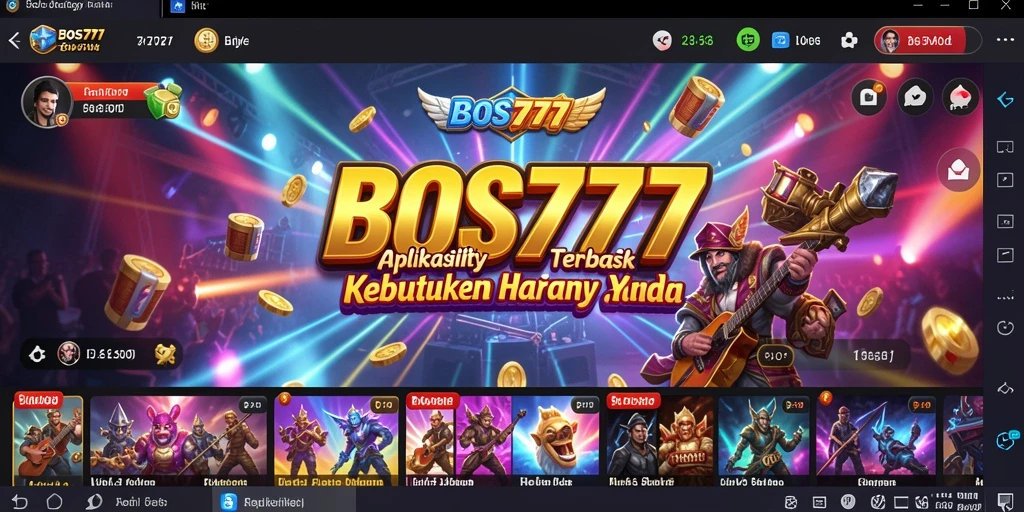 Tampilan utama BOS777 dengan berbagai fitur Utility yang mudah diakses.