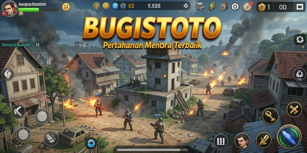 Tangkapan layar <strong>BUGISTOTO</strong> memperlihatkan gameplay strategis menara pertahanan yang mendebarkan.