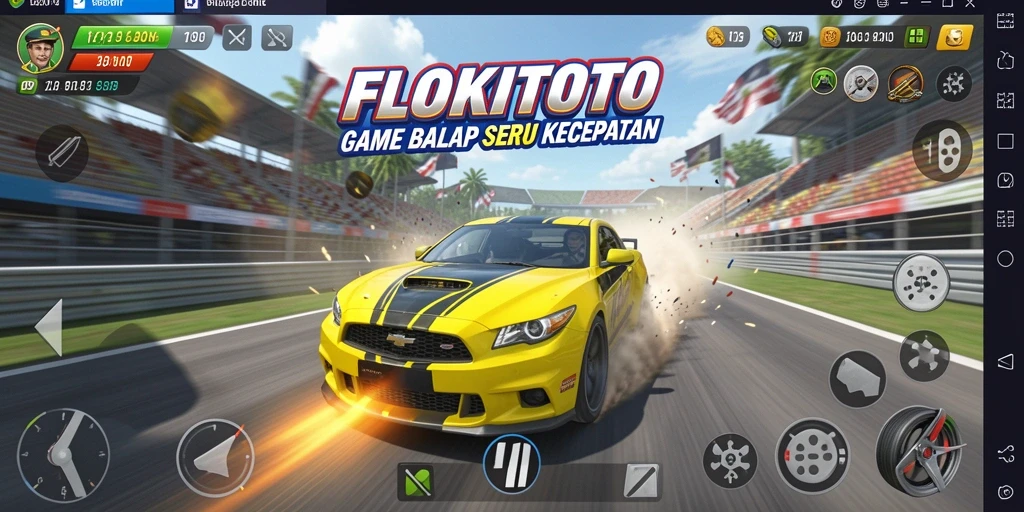 Tampilan gameplay Racing yang mendebarkan dengan kendaraan dan lintasan unik.
