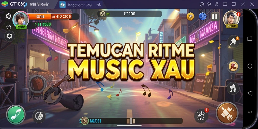 Tampilan gameplay GT108 yang menarik dengan berbagai tantangan musik.