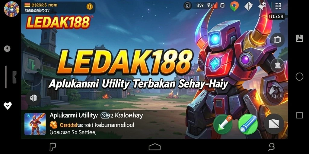 Tampilan utama LEDAK188 dengan fitur-fitur utility yang lengkap.