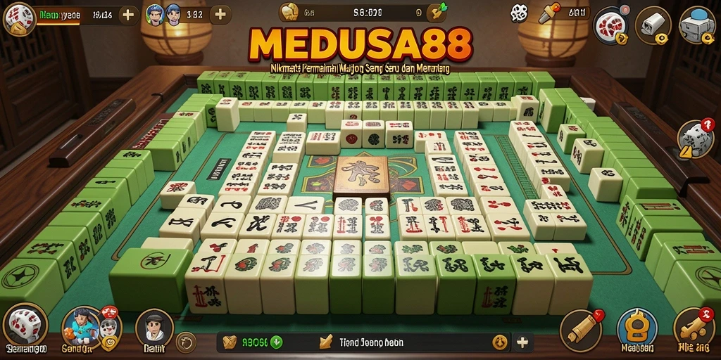 Screenshot gameplay MEDUSA88 yang menunjukkan tantangan Mahjong yang seru.