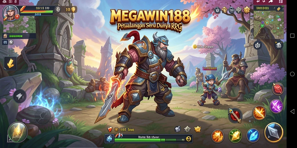 Tampilan aksi seru dalam permainan RPG MEGAWIN188.