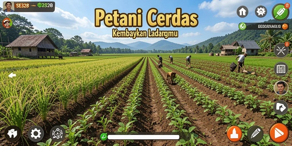 Tampilan gameplay SE328 yang menarik saat mengelola ladang.